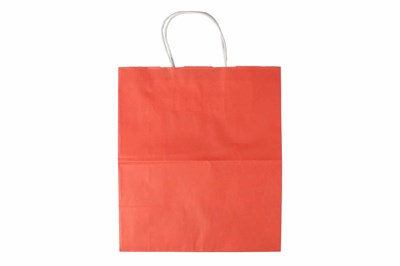 Пакет крафт с крученой ручкой б/п 240х140х280 красный 80гр (300шт) AVIORA 24390