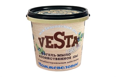 БХ Гель-мыло хозяйств. ВЕСТА "Можжевеловое ГОСТ 88%", 1кг (16 шт/кор) Алва 21115