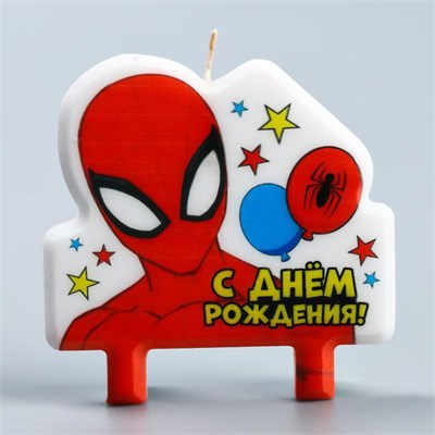 Свеча в торт «С Днем Рождения!», Человек-паук, 8×8 см НФ-00025245