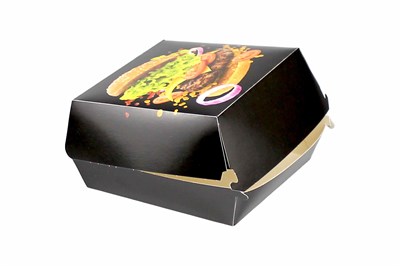 Фастфуд короб гамбургер М  102*102*65  Black FOOD (КБ) /9уп*50шт/ (450 шт) 23862