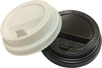 Крышка для стак. д.73мм (0,180л)  черная  (10уп х 100) (1000шт)  с откидным пит. Протэк НФ-00013158