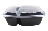 Контейнер.1000 мл 212х148х73 двухсекционный с крышкой чёрный (Покров) 150 шт/кор 17920