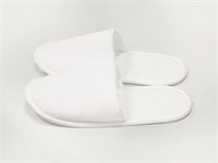 Тапочки одноразовые белые  для гостиницы МАХРОВЫЕ с ЗАКРЫТЫМ носом 1/130 НФ-00018661