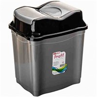 Контейнер для мусора 2л. с перекидным верхом Proff черный/серебро НФ-00024719