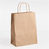 Пакет с крученой ручкой 260 х 150 х 350 мм 80 гр/м Бурый крафт (КП) (50/200) М НФ-00014096