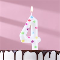 Свеча в торт на день рождения «Цифра 4 », 9 см НФ-00024150