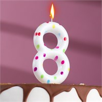 Свеча в торт на день рождения «Цифра 8», 9 см НФ-00024154