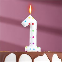 Свеча в торт на день рождения «Цифра 1 », 9 см НФ-00025244
