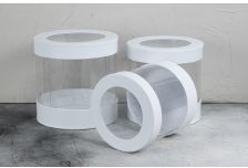 Набор подарочных коробок 1/3 ЦИЛИНДР МАЛ С ПРОЗРАЧЧНЫМИ БОКАМИ И КРЫШКОЙ