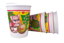 Бум стакан Экопак 0,250л детские диам 80мм Кот /20уп * 50шт/ (1000шт)