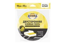 МЛ Двусторонняя клейкая лента на вспененной основе 19мм х10м белая AVIORA (90шт)