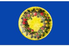 НГ тарелка бумажная  д.230мм глуб.15мм Marin ГИРЛЯНДА /10уп * 50шт/ (500 шт)