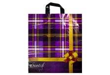 Пакет петля  ДПА 40х43 Шотландка фиолетовая /10уп х 50шт/ ПВД 80мкм (500шт)