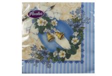 Салфетки 33х33 3 - слойн. PLUSHE 18 шт (34 уп) Крашенка с лентой