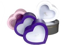 Набор подарочных коробок 1/2 ШТ СЕРДЦЕ С ПРОЗРАЧНЫМ ВЕРХОМ 4 ЦВЕТА