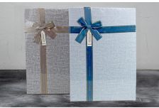 Набор подарочных коробок 1шт Серая и Голубая с атлас бантом