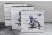 Набор подарочных коробок 1/3 КВАДРАТ  Винтаж с цветами