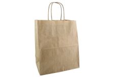 Пакет крафт с крученой ручкой б/п 240х140х280 бурый 70г (50/300шт) Тек-Пак