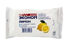 Влажные салфетки Смарт Эконом (15шт)  Лимон (108уп)