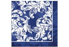 Салфетки 33х33 3- слойн. (PERO Prestige) 20л/12уп Муар синий