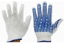 Перчатки ХБ 5-ти нит. с ПВХ Экстра (200пар)  белые