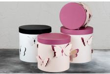 Набор подарочных коробок 1/3 ЦИЛИНДР С БАБОЧКАМИ