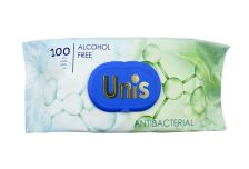 Салфетки влажные Unis (100шт) Универсальные антибактериальные (9уп) клапан