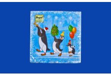 НГ Салфетки 33х33, 20 шт,2 сл. БОГЕТ (15 уп) НГ ВЕСЕЛЫЕ ПИНГВИНЫ