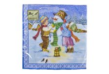 НГ Салфетки 33х33, 20 шт,3 сл. БОГЕТ (12 уп) НГ ДЕТИ И СНЕГОВИК