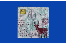 НГ Салфетки 33х33, 20 шт,2 сл. БОГЕТ (15 уп) НГ НОВОГОДНИЙ ОЛЕНЬ