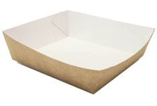 НЕПЛАСТИК Лоток для закусок квадратный, картон, 139*139*42 мм (300шт.)