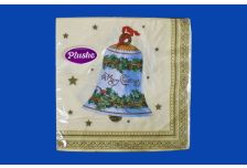 НГ Салфетки 33х33, 18 шт,3 сл. PLUSHE (34 уп) НГ КОЛОКОЛЬЧИК