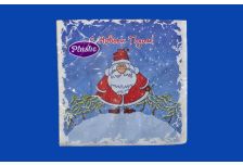 НГ Салфетки 33х33, 18 шт,3 сл. PLUSHE (34 уп) НГ САНТА НА ГОРКЕ