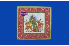 НГ Салфетки 33х33, 18 шт,3 сл. PLUSHE (34 уп) НГ ОЛЕНЯТА