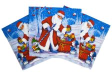 НГ Салфетки 33х33, 15 шт,2 сл. PLUSHE (30 уп) НГ НОВОГОДНЯЯ НОЧЬ