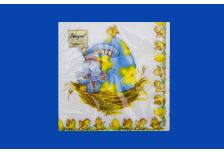 Салфетки 33х33 2 - слойн. БОГЕТ 20шт /(15 уп)   Пасхальная открытка