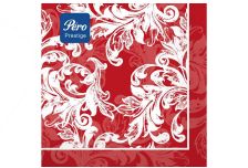 Салфетки 33х33 3-слойн. (PERO Prestige) 20л/12уп Муар бордо