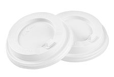 Крышка для стак. АгроЭкоДом  д.90мм (0,300/0,350л)  белая  (10уп х 100) (1000шт) с откидным пит.