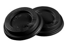 Крышка для стак. АгроЭкоДом  д.90мм (0,300/0,350л)  черная  (10уп х 100) (1000шт) с откидным пит.