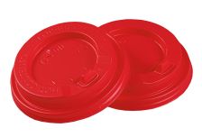 Крышка для стак. АгроЭкоДом  д.90мм (0,300/0,350л)  красная  (10уп х 100) (1000шт) с откидным пит.