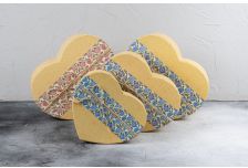 Набор подарочных коробок 1/3 СЕРДЦЕ БЕЖ С ЦВЕТАМИ НА КРЫШКЕ