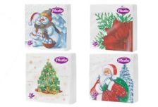 НГ Салфетки 33х33, 20 шт,2 сл. PLUSHE (44 уп) НГ АССОРТИ НОВОГОДНЕЕ