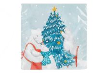 НГ Салфетки 33х33, 18 шт,3 сл. PLUSHE (34 уп) НГ МИШКИ И РОЖДЕСТВО