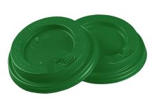 Крышка для стак. АгроЭкоДом  д.80мм (0,250л)  зеленая  (10уп х 100) (1000шт) с откидным пит.