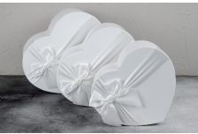 Набор подарочных коробок 1/3 ШТ СЕРДЦЕ С БАНТОМ БЕЛОЕ/КРАСНОЕ