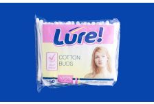 Ватные палочки LURE в пакете 100 (120уп) Коттон