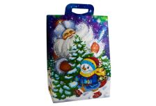 Подарочная упаковка 2000г НГ  СНЕГОВИК с тиснением  (80шт)