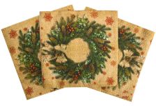 НГ Салфетки 33х33, 15 шт,2 сл. PLUSHE (30 уп) НГ РОЖДЕСТВЕНСКИЙ ВЕНОЧЕК