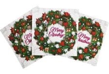 НГ Салфетки 33х33, 15 шт,2 сл. PLUSHE (30 уп) НГ РОЖДЕСТВЕНСКИЙ ВЕНОЧЕК (НОВЫЙ)