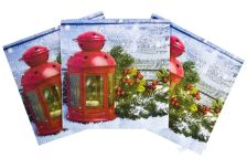 НГ Салфетки 33х33, 18 шт,3 сл. PLUSHE (34 уп) НГ НОВОГОДНИЙ ФОНАРИК